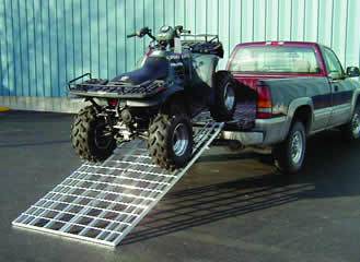 6' to 7'10" long BIFOLD Motorcycle Ramp with 1500 pound weight capacity - Dambach Ramps - aluminum ramps for all equipment