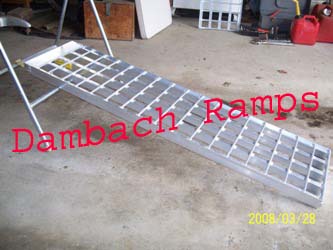 6' 4" Long, 12" Wide, 3000 Pound Capacity Set of 2 Ramps - Dambach Ramps - aluminum ramps for all equipment