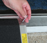 32" Wide Grooved aluminum adjustable threshold ramp 2" to 3.5" high. - Dambach Ramps - aluminum ramps for all equipment