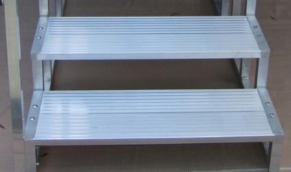 Two Aluminum Steps -14" high, 24" wide - Dambach Ramps - aluminum ramps for all equipment