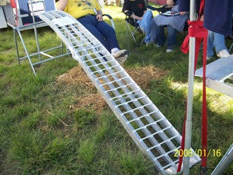 10 Foot Long, 12 Inch Wide, 3000 Pound FOLDING Ramps - Dambach Ramps - aluminum ramps for all equipment