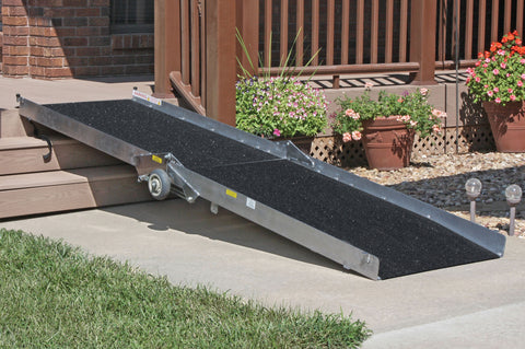 PVI Portable 10 Foot Long Wheelchair and Scooter Ramp - Dambach Ramps - aluminum ramps for all equipment